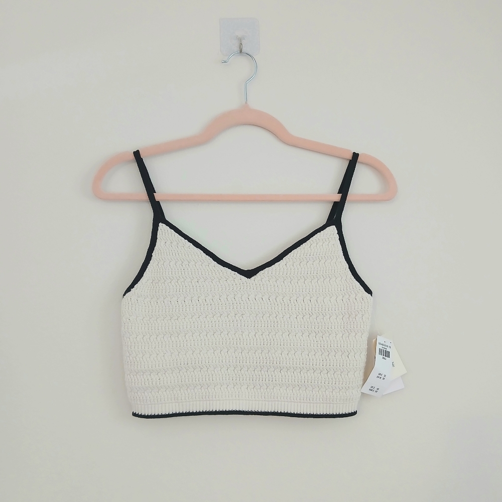 Abercrombie & Fitch Cream and Black Crochet Camisole